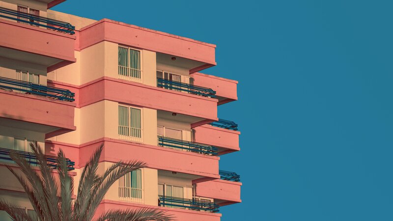 Pink Apartment Building
