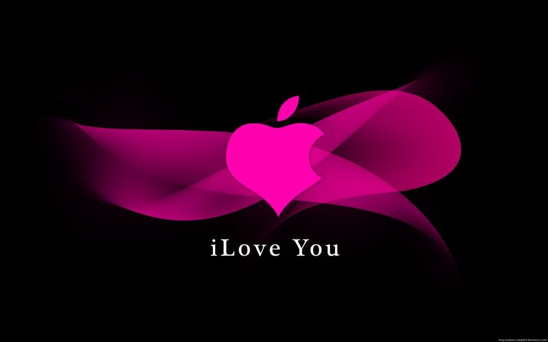 Pink Apple Logo Heart