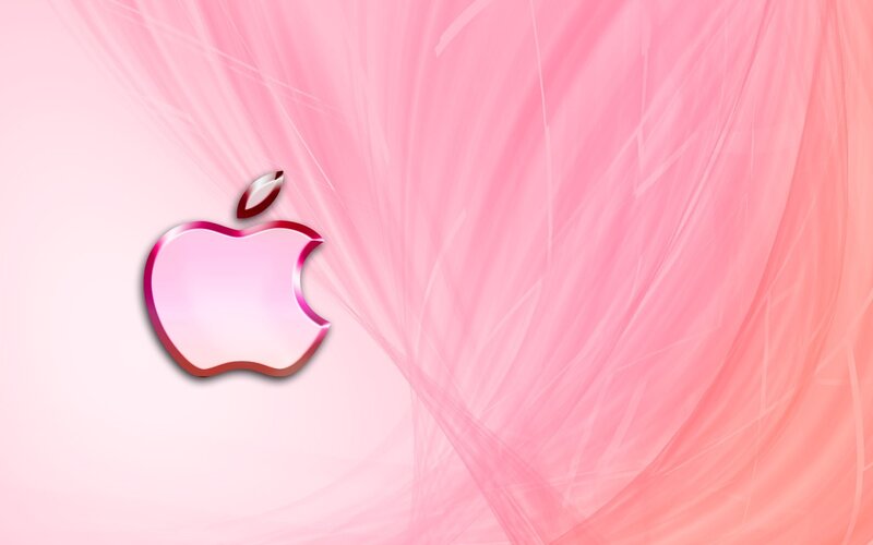 pink apple logo wallpaper