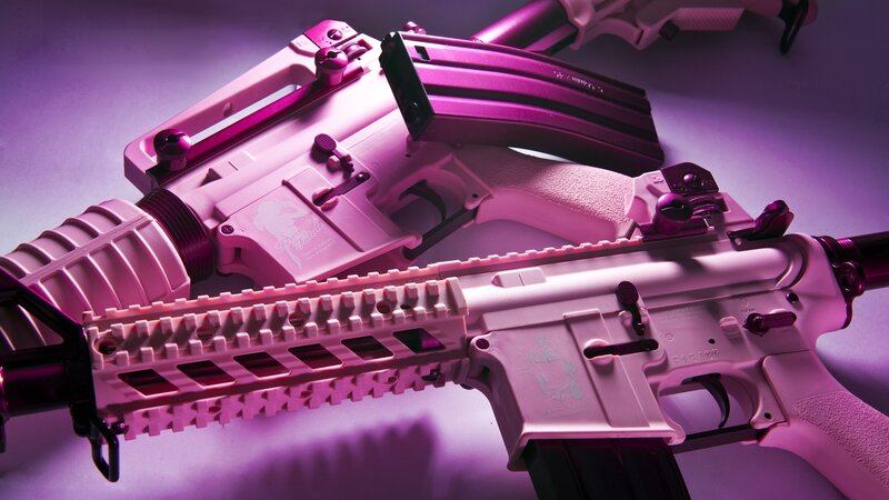 Pink AR-15 rifles