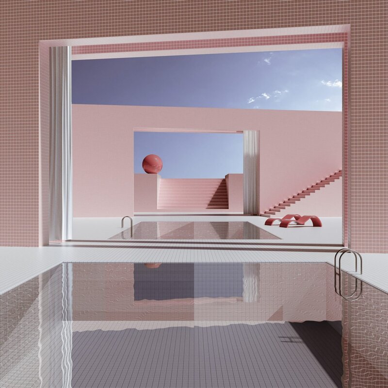 Pink Architectural Pool
