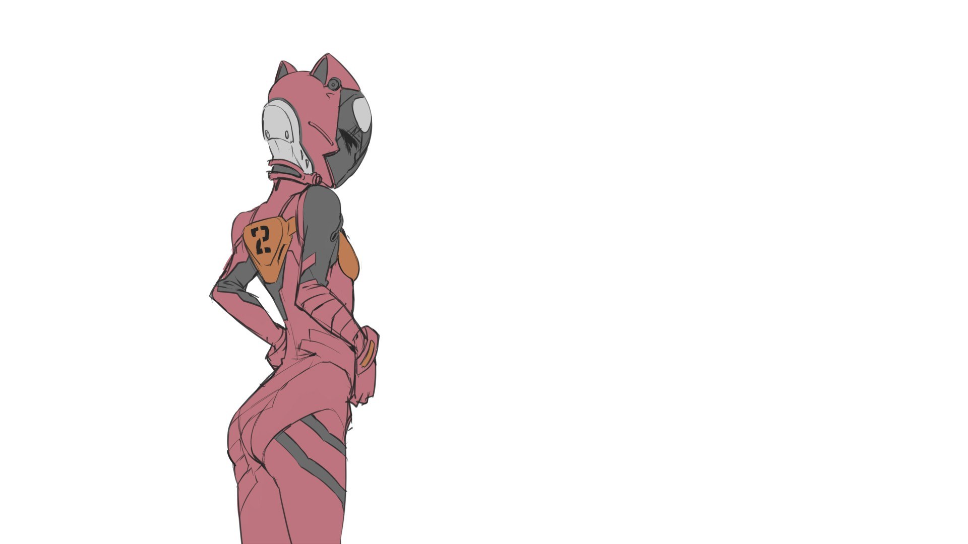 pink armored character sketch