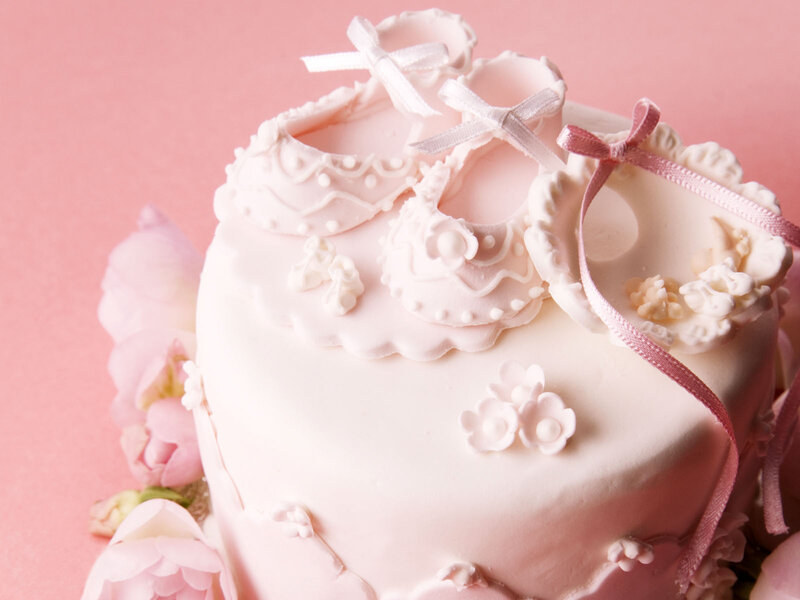 Pink Baby Shoes Cake