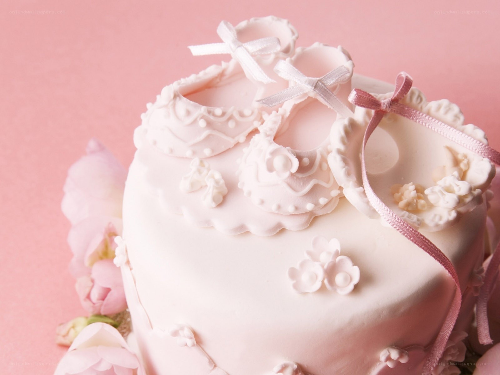 Pink baby shower cake
