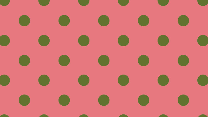 pink background with green polka dots