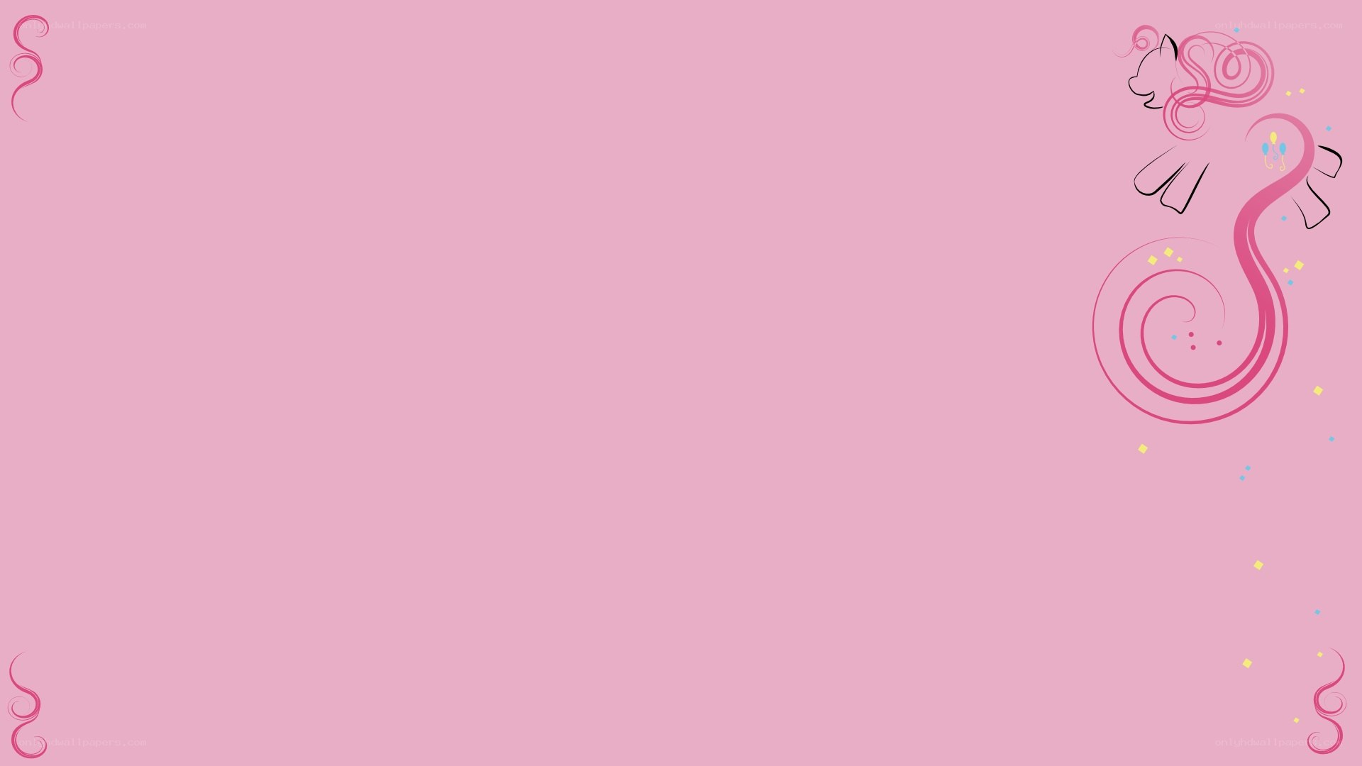 pink background with pony art