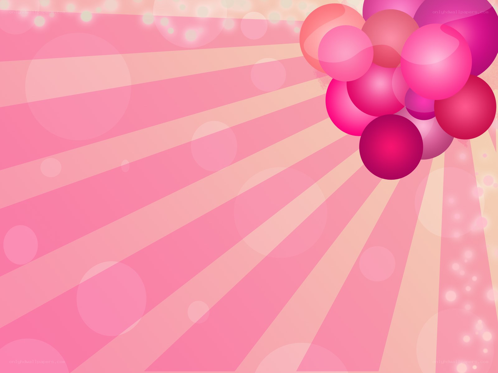 pink balloons on striped background