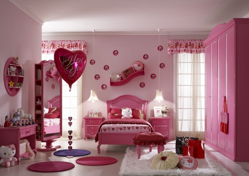 Pink Bedroom with Furniture