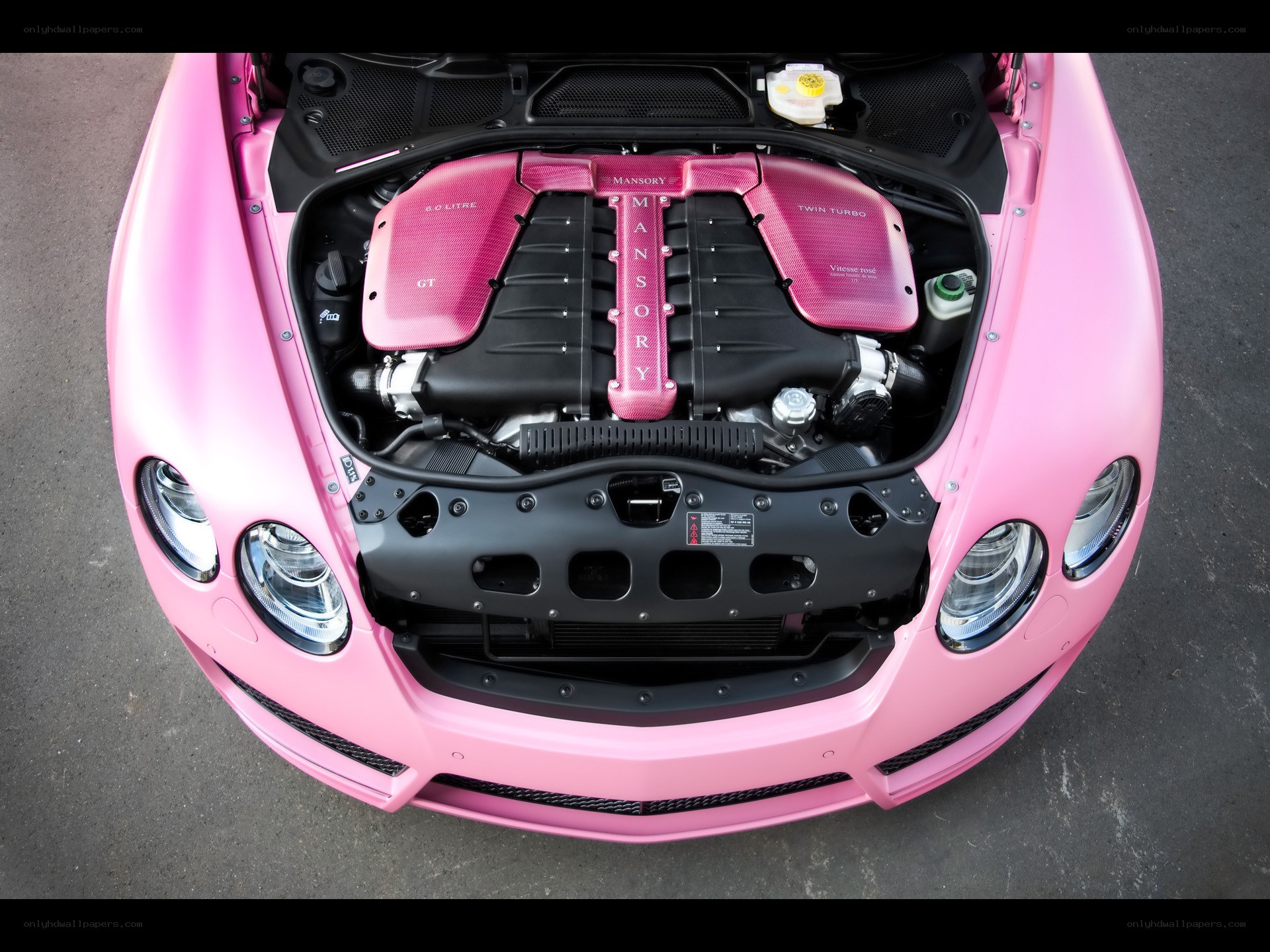 pink bentley engine view