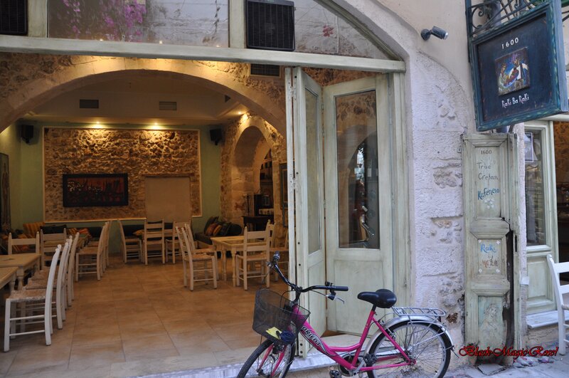 Pink Bicycle Outside Cafe