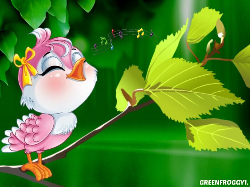 Pink Bird on Branch