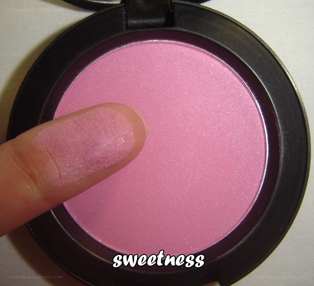 pink blush with finger swatch