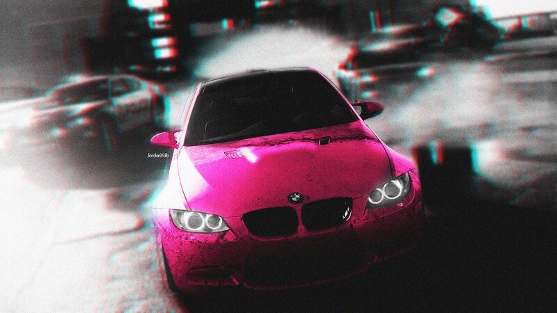 Pink BMW Car