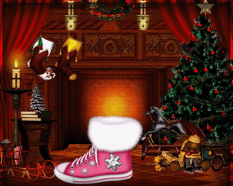 Pink Boot in Living Room