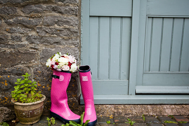 Pink Boots with Flowers