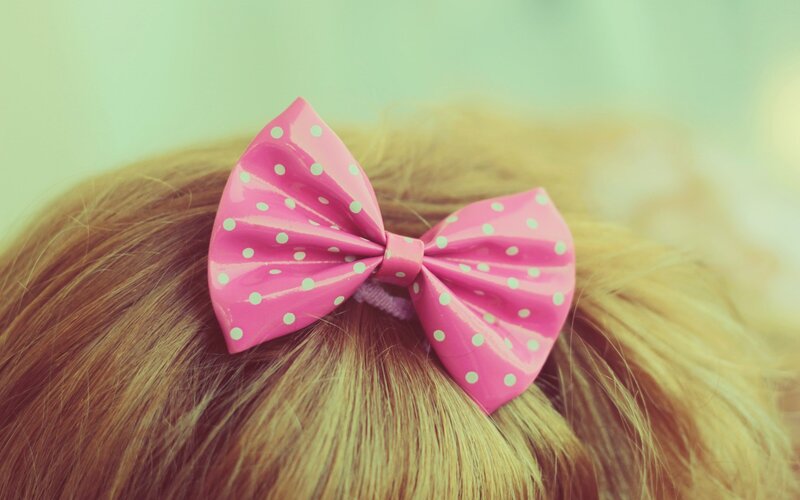 Pink Bow in Hair