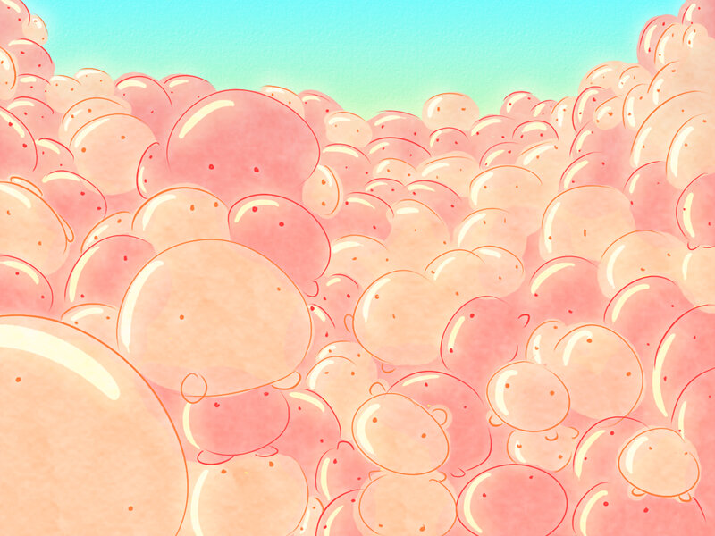 pink bubble creatures