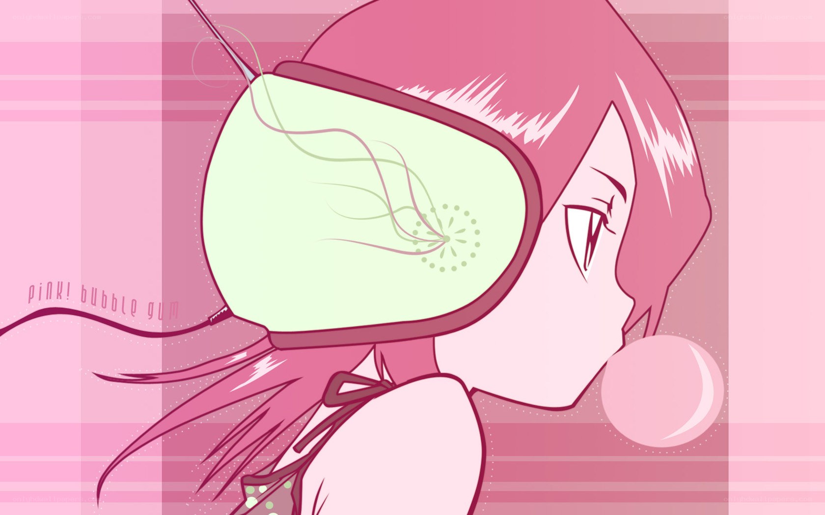 pink bubble gum girl