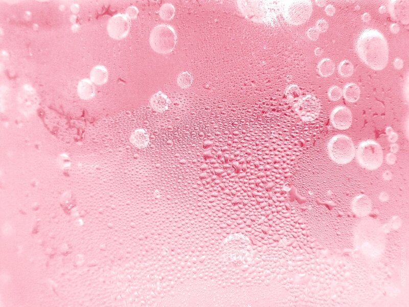 pink bubbles on glass