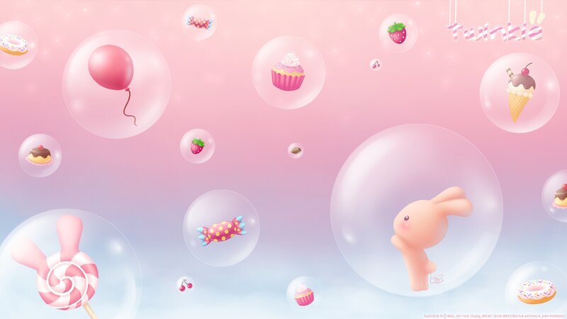Pink Bunny in Bubble