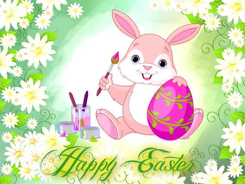 Pink Bunny Painting Egg