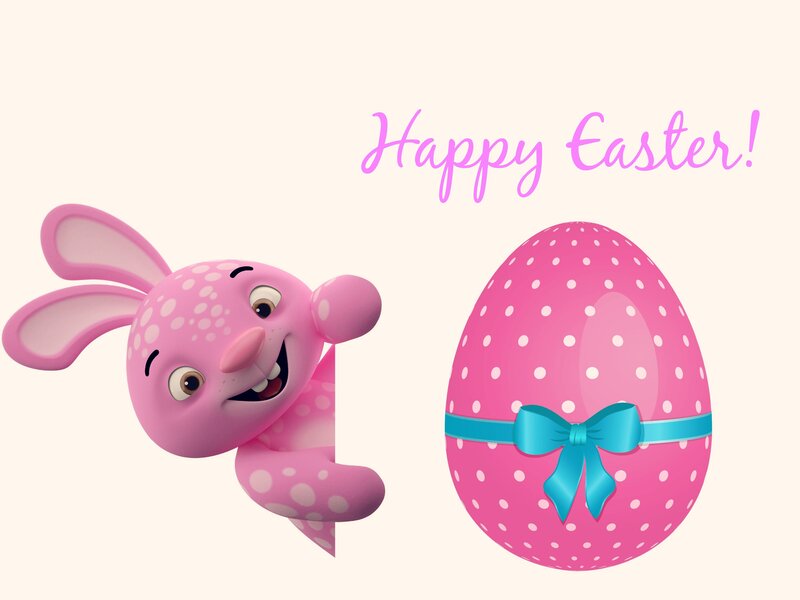 Pink Bunny Peeking