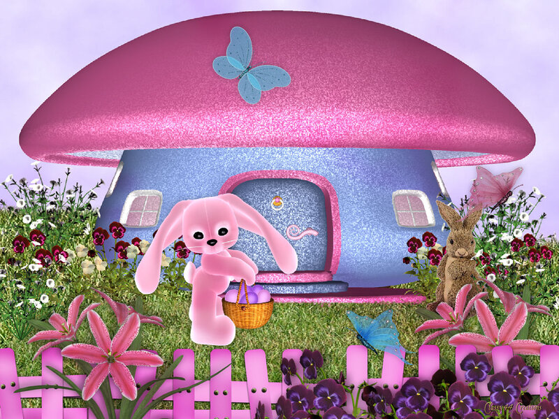Pink Bunny with Basket
