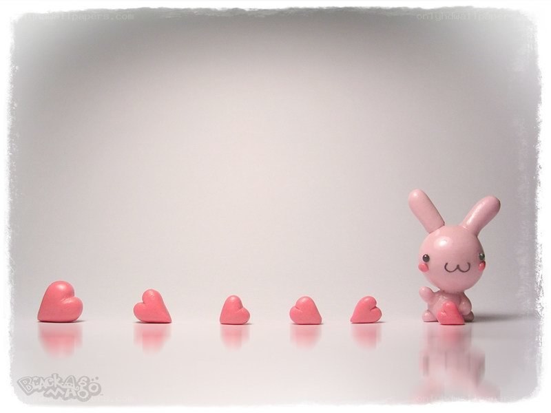 Pink bunny with hearts