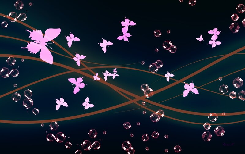 Pink Butterflies and Bubbles