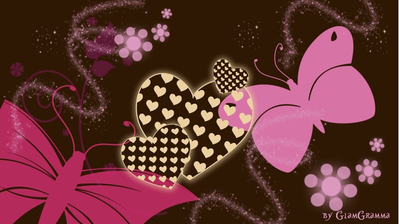 Pink Butterflies and Hearts