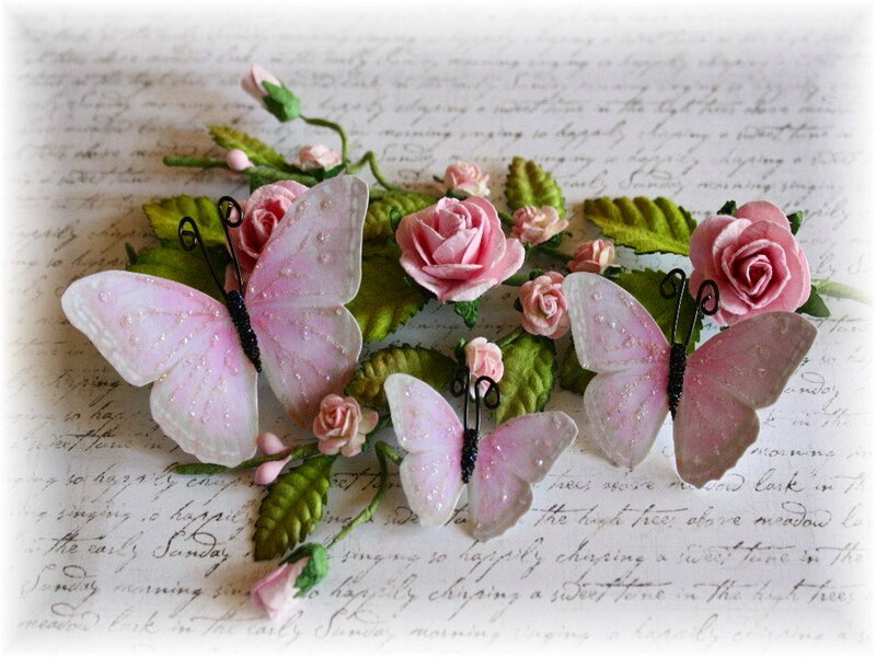 Pink Butterflies and Roses — Serene