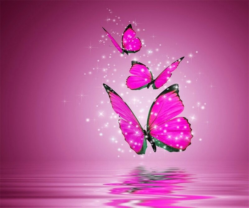 Pink Butterflies Flying — Serene