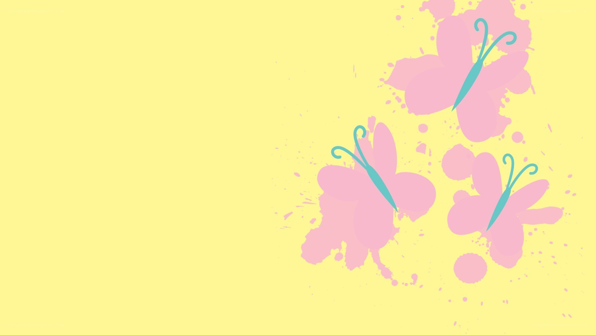 pink butterflies on yellow