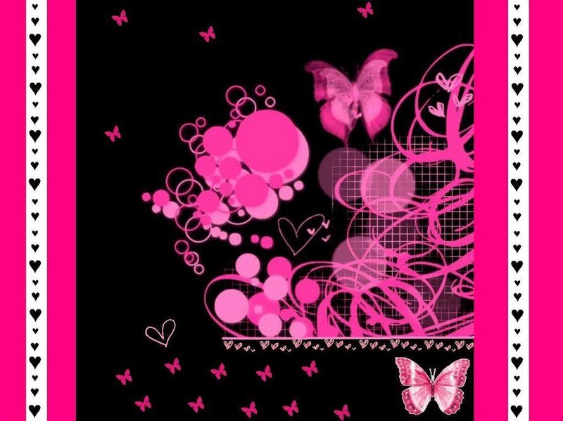 pink butterfly and heart design