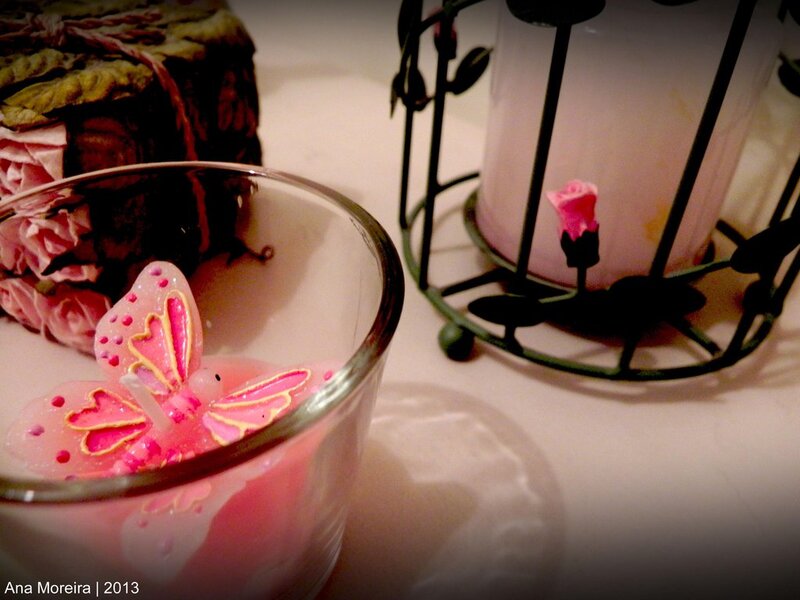 Pink Butterfly Candle