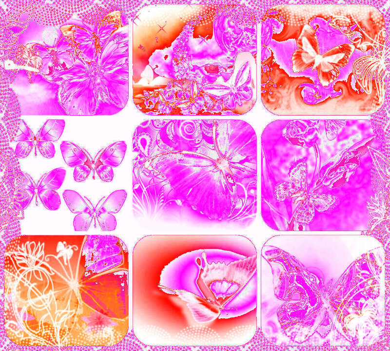 Pink Butterfly Collage