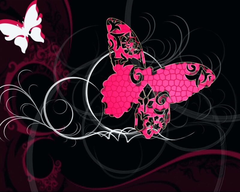 Pink Butterfly Design — Dramatic