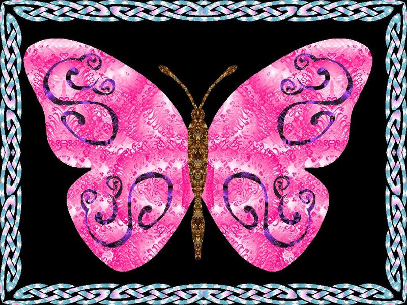 Pink Butterfly Illustration — Decorative