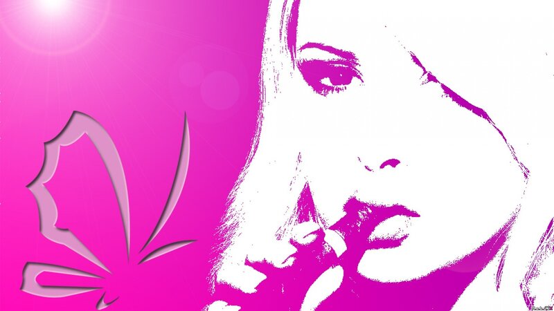 pink butterfly portrait