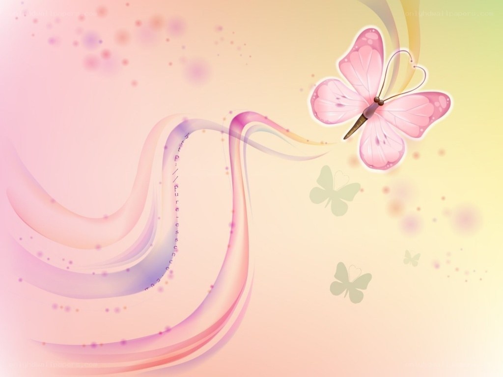 pink butterfly with flowing ribbons