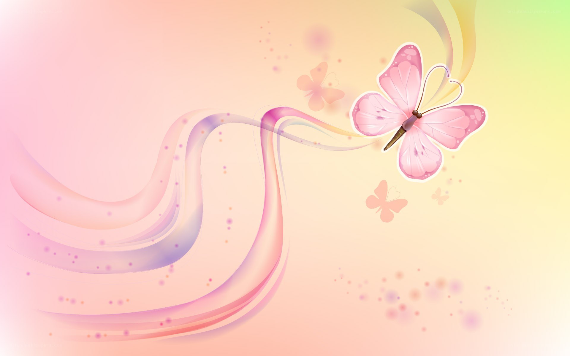 pink butterfly with flowing ribbons