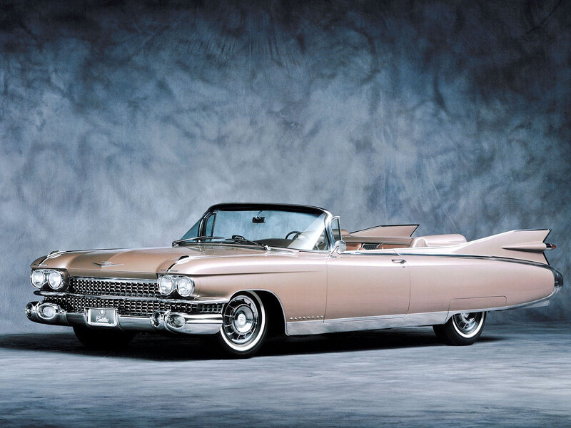 Pink Cadillac Convertible — Dramatic, Photograph, Car, Grille