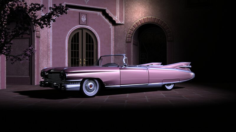 Pink Cadillac Convertible — Dramatic