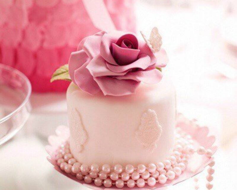 Pink Cake with Rose