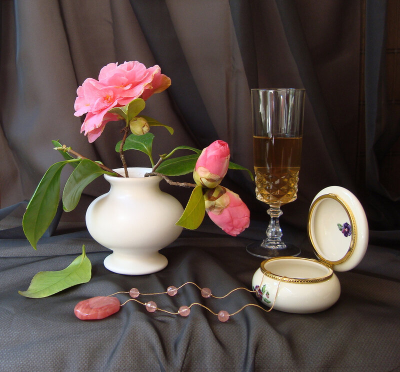 Pink Camellia in Vase