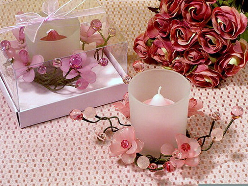 Pink Candle Centerpiece