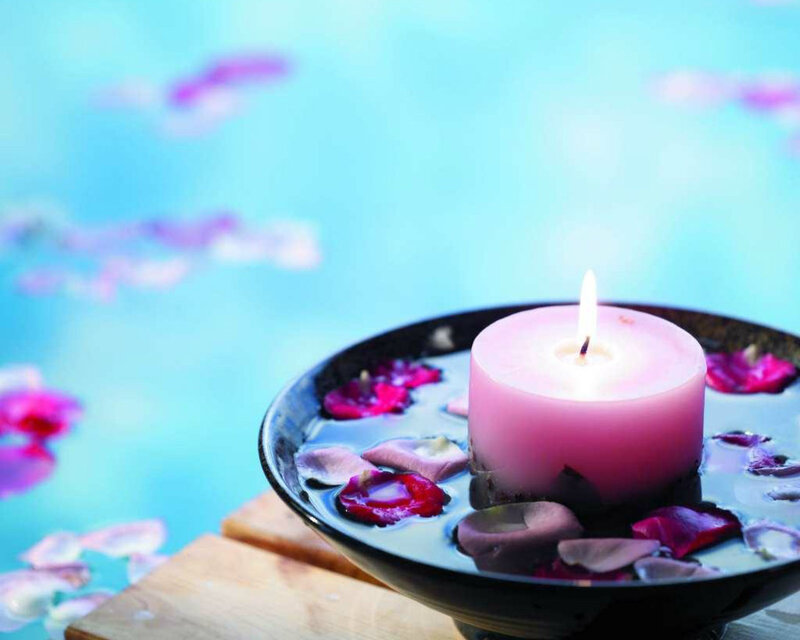 Pink Candle in Bowl