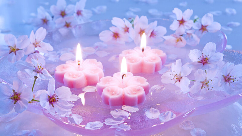 Pink Candles in Water — Serene