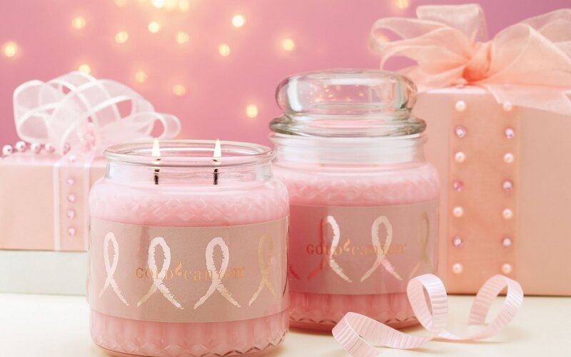 Pink Candles with Ribbons