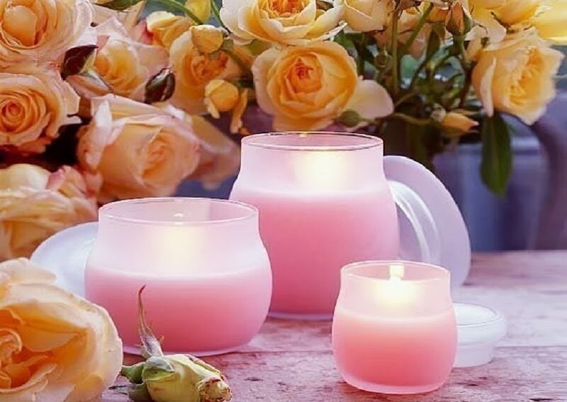 Pink Candles with Roses — Serene